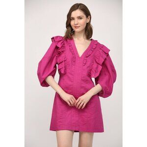 Ruffle Linen Dress